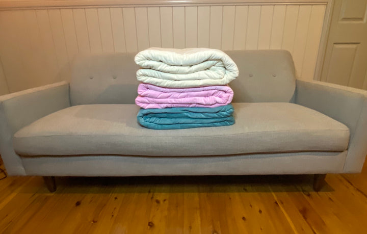 Pink, Cream and Aqua Weighted Blankets